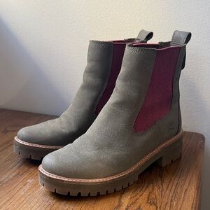 Timberland Olive and Burgundy Boots